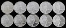 1 OZ .999 FINE SILVER BULLION ROUNDS LOT OF 10