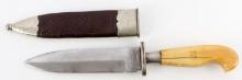 ANTIQUE WILL & FINCK BOWIE KNIFE WALRUS TUSK