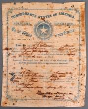 CONFEDERATE TEXAS 20TH INFANTRY DISCHARGE PAPER