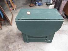 DROP LEAF OAK ALE W/ 6 DRAWERS  17 X 30 X 29