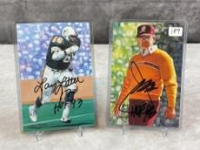 Joe Gibbs & Larry Little Signed Goal Line Art Cards - JSA