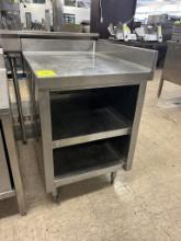 Stainless Steel Table W/ Back And Right Side Splash