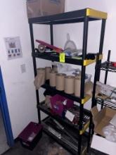3ft Plastic Shelving Unit And Contents