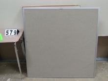 4' x 4' Fabric Cork Board with Aluminum Frame