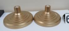 Gold Plastic Weighted Flag Stands, Set of 2