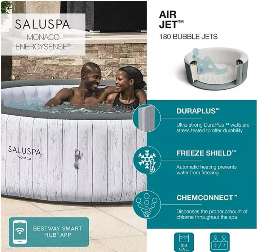 SaluSpa 85" Ã— 28" EnergySense Monaco Inflatable Spa