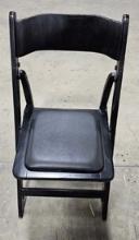 Chair Wood Folding Black w/Pad