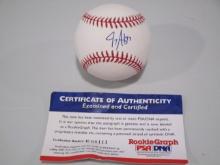 Jerry Sands of the LA Dodgers ROOKIE signed autographed official baseball PSA COA 111