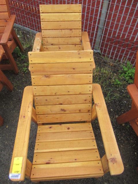 (2) CEDAR OUTDOOR LOUNGE CHAIRS (UNUSED)