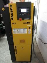 KAESER AIRCENTER SX5 SCREW AIR COMPRESSOR, 3 PHASE, 460/230/208V, METER READS 3822, SER: