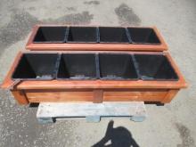 (2) 60'' X 18'' 4-POT CEDAR PLANTER BOXES (UNUSED)