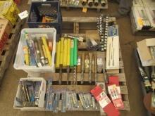 ASSORTED DRILL BITS, SANDING BELTS, MICROMETERS, TENON CUTTERS, & OTHER TOOLING (UNUSED)