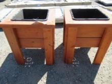 (2) 20'' X 20'' X 22'' 1-POT CEDAR PLANTER BOXES (UNUSED)