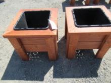 (2) 20'' X 20'' X 19'' 1-POT CEDAR PLANTER BOXES (UNUSED)