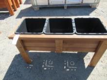 18'' X 46'' X 24'' 3-POT CEDAR PLANTER BOXES (UNUSED)