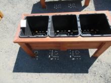 18'' X 46'' X 22'' 3-POT CEDAR PLANTER BOX (UNUSED)