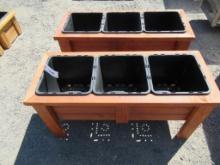 (2) 18'' X 46'' X 22'' 3-POT CEDAR PLANTER BOXES (UNUSED)