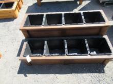 18'' X 60'' X 12'' 4-POT CEDAR PLANTER BOX & 18'' X 60'' X 22'' 4-POT CEDAR PLANTER BOX (UNUSED)