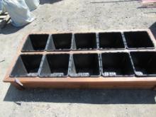 34'' X 74'' X 12'' 10-SLOT CEDAR PLANTER BOX (UNUSED)