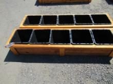 (2) 18'' X 74'' X 12'' 5-POT CEDAR PLANTER BOXES (UNUSED)