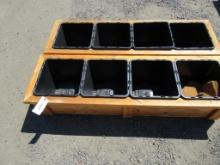 (2) 18'' X 60'' X 12'' 4-POT CEDAR PLANTER BOXES (UNUSED)