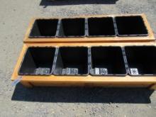 (2) 18'' X 60'' X 12'' 4-POT CEDAR PLANTER BOXES (UNUSED)