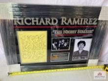 Richard Ramirez Signed Letter Photo Frame