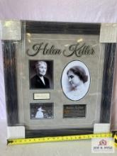 Helen Keller Signed Cut Photo Frame