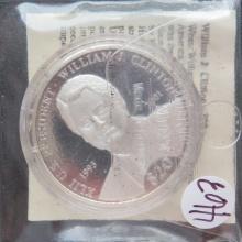 2000- Clinton, Republic of Liberia Silver 20 Dollar