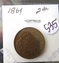 1864- 2 Cent Coin
