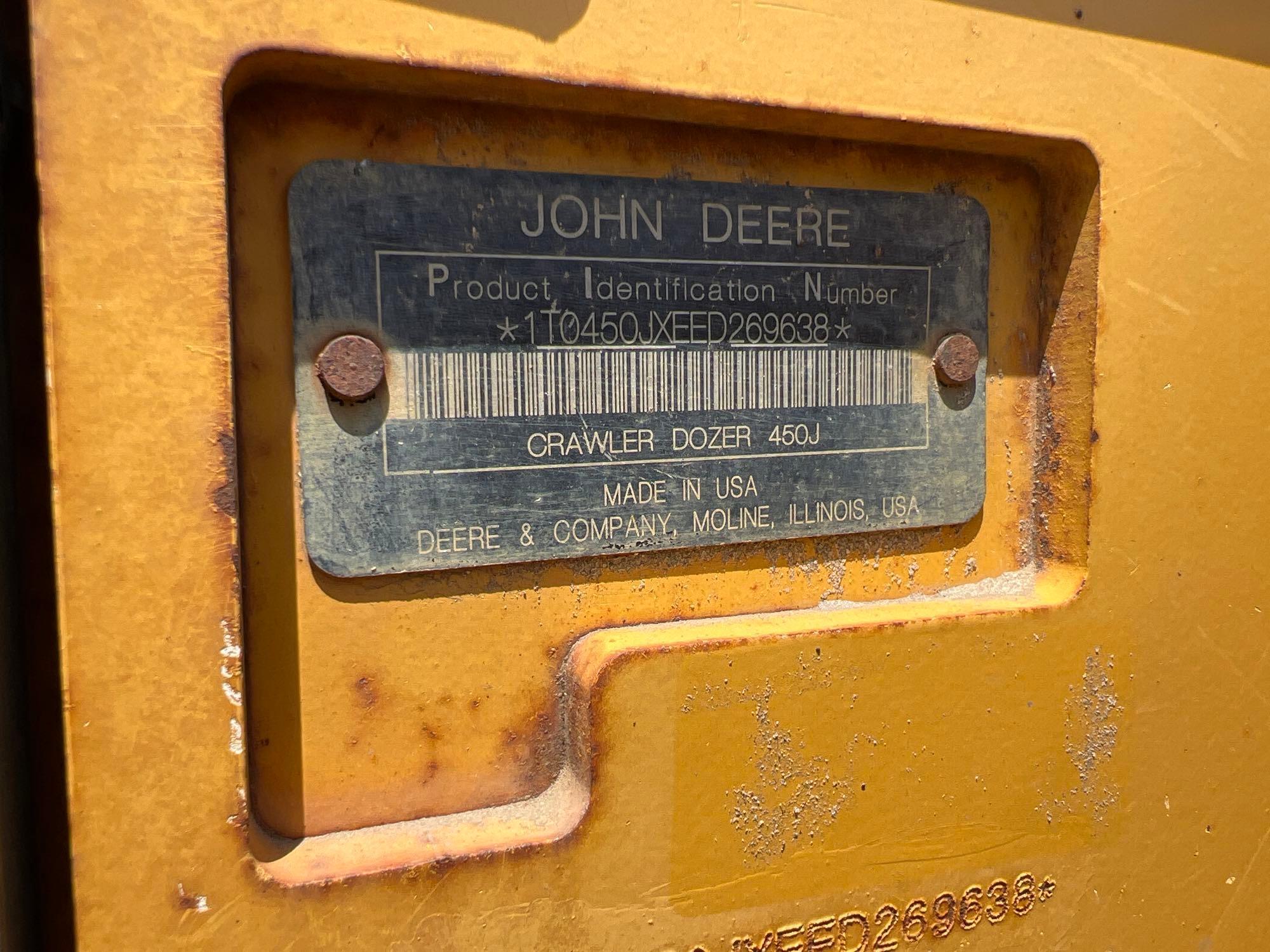 2014 JOHN DEERE 450J LGP CRAWLER DOZER