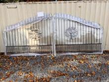 16' Bi-Parting Wrought Iron Driveway Gate