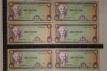 6-1989 JAMAICA $1 COLORIZED BILLS