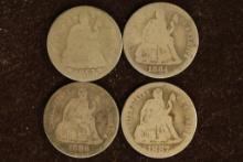 1853, 1884, 1886 & 1887 SILVER SEATED LIB DIMES