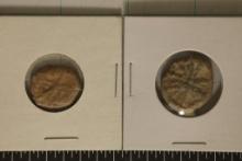 2-ANCIENT TO MEDIEVAL CLAY & LEAD MOLDED COIN SIZE