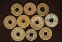 10 ASIAN / CHINESE CASH COINS