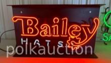 BAILEY HATS NEON SIGN  **NO SHIPPING AVAILABLE**