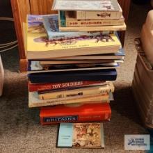 Lot of assorted books. Toy soldiers. The Great Book of Holocaust figures and etc