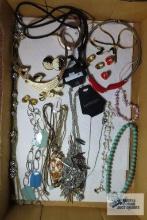 Assorted costume jewelry.