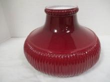 Red Glass Ribbed Lamp Shade