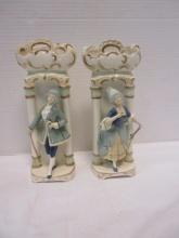 Vintage French Colonial Man & Woman Vase