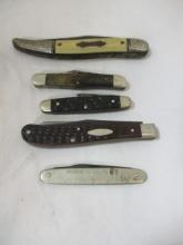 Lot of 5 Vintage Pocket Knives - Case, Fish-Knife, and Others