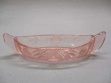Pink Jeannette Glass Canoe Dish 9"