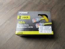 Lot Of Unused 2-Pack Prime 30' HD Extension Cords