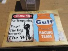 Lot Of (2) Retro Vintage Signs