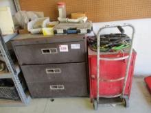 Lot Of (2) Metal Cabinet W/ New Unused Truck Parts