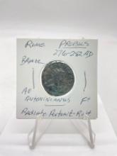 Ancient Roman bronze of Coin Probus 276-282 AD Antoninianus in fgood cond