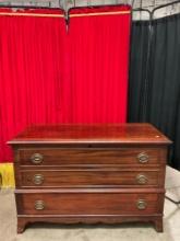 Vintage Lane Cedar Lined Wooden Chest w/ Felt Lined Bottom Drawer. Measures 43" x 29" See pics.