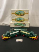 Trio of 1980s Hess Model Trucks, 2x The First Hess Truck & Oil Tanker in original packaging