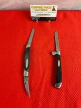 2 pcs Vintage Buck 2.75" Steel Folding 2-Blade Pocket Knives, Models 311 & 313 Muskrat. As Is. See